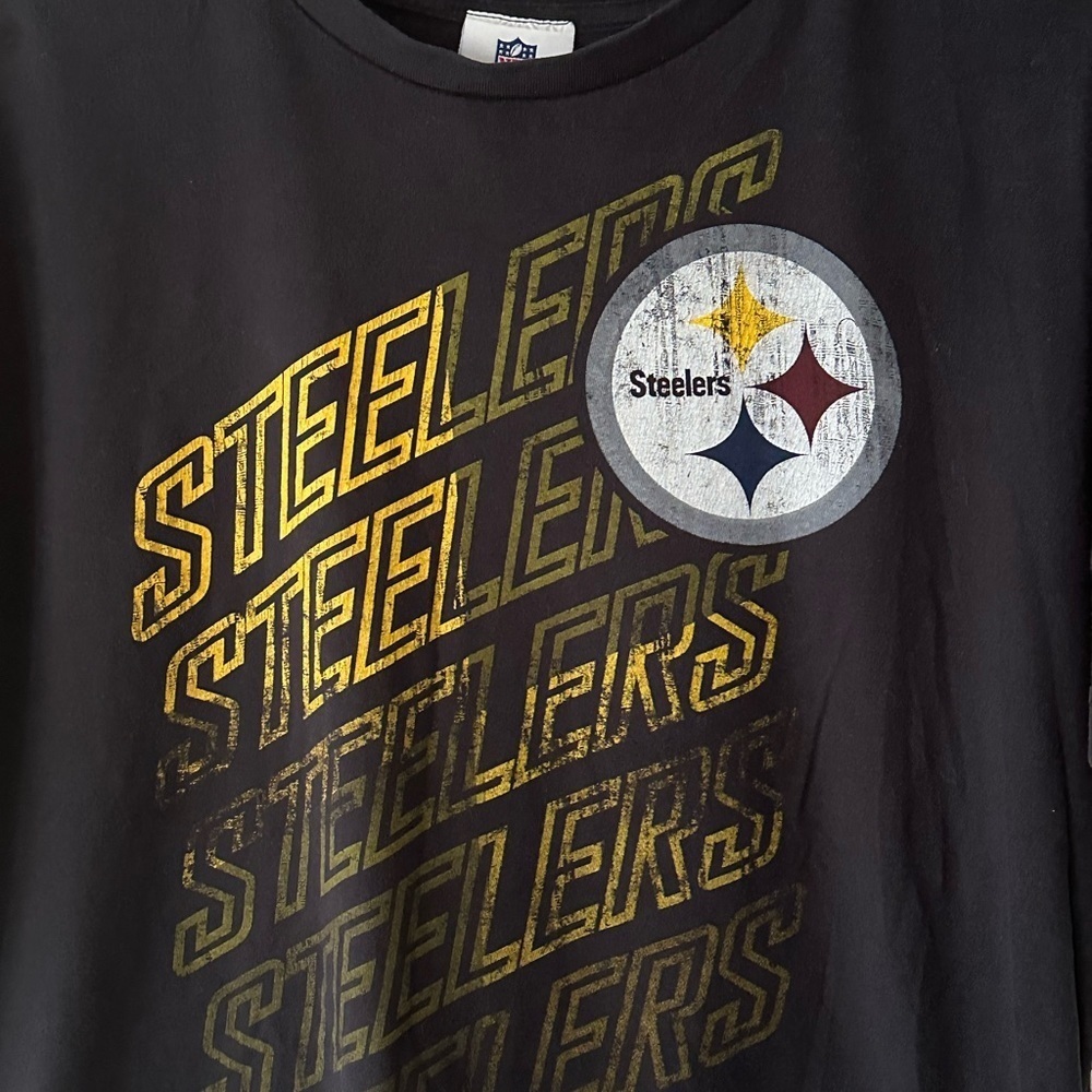 NFL Team Apparel Steelers Vintage Tee Shirt Size L - Picture 3 of 7
